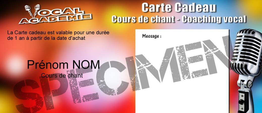 Carte cadeau Chant