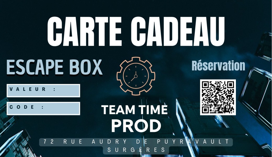 Carte Cadeau Escape-Box By Team Time Prod