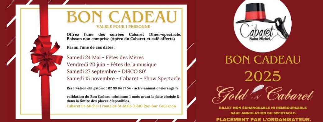 Carte Cadeau - Dîner spectacle 