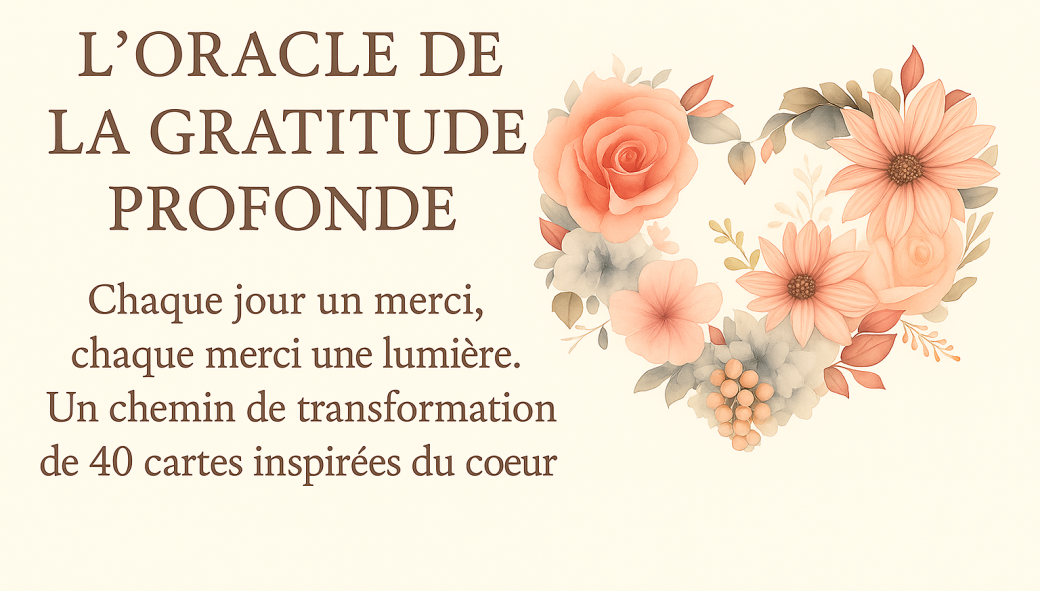 Carte d'oracle de la gratitude profonde. 
