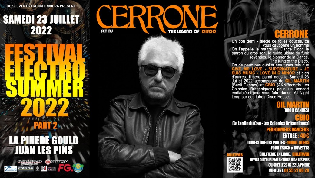 Tickets CERRONE & GUESTS PINEDE GOULD JUAN LES PINS Billetweb Tickets CERRONE & GUESTS PINEDE GOULD JUAN LES PINS Billetweb