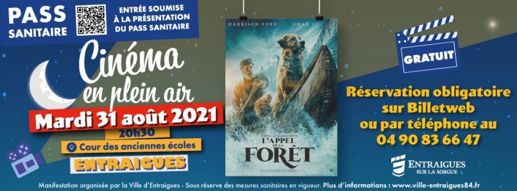 Entraigues : Cinéma en plein air "L'appel de la Forêt"