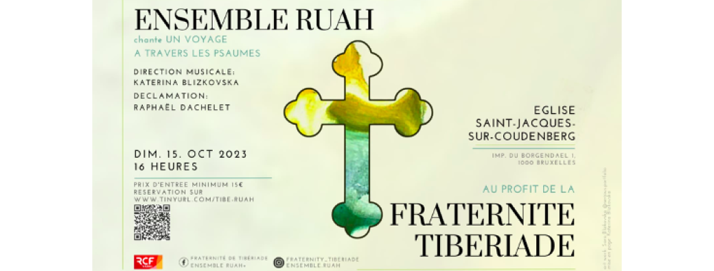 Concert de l’ensemble Ruah au profit de la Fraternité de Tibériade 