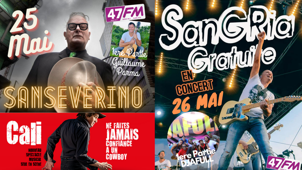 Cali, Sanseverino, Guillaume Parma, Djafull et Sangria Gratuite en concert