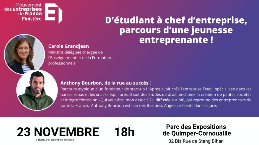 Conférence "D'étudiant à chef d'entreprise, parcours d'une jeunesse entreprenante"