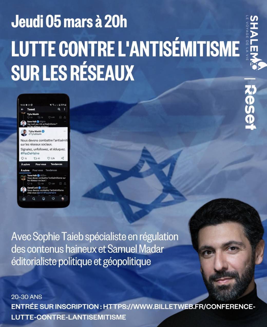 Conférence "Lutte contre l'antisémitisme" avec Sophie Taieb et Samuel Madar