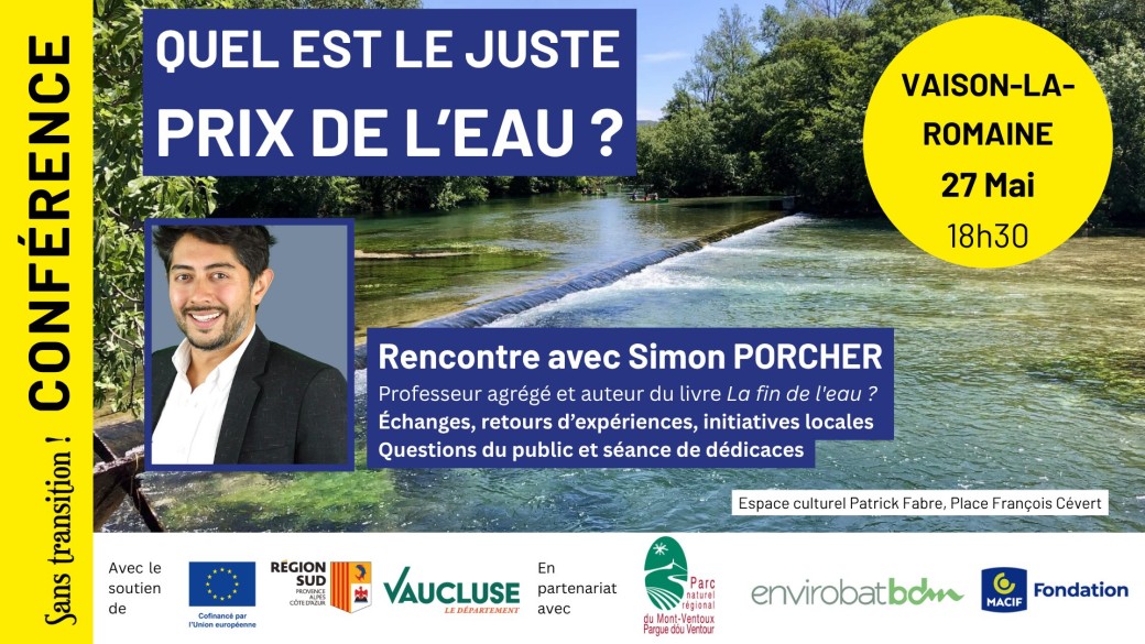 Conférence : Quel est le juste prix de l'eau ?