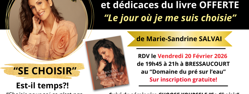 Conférence, rencontres et dédicaces pour "Le jour où je me suis choisie" à Bréssaucourt