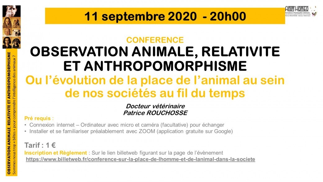 Visio Conférence sur la place de l'homme et de l'animal dans la société