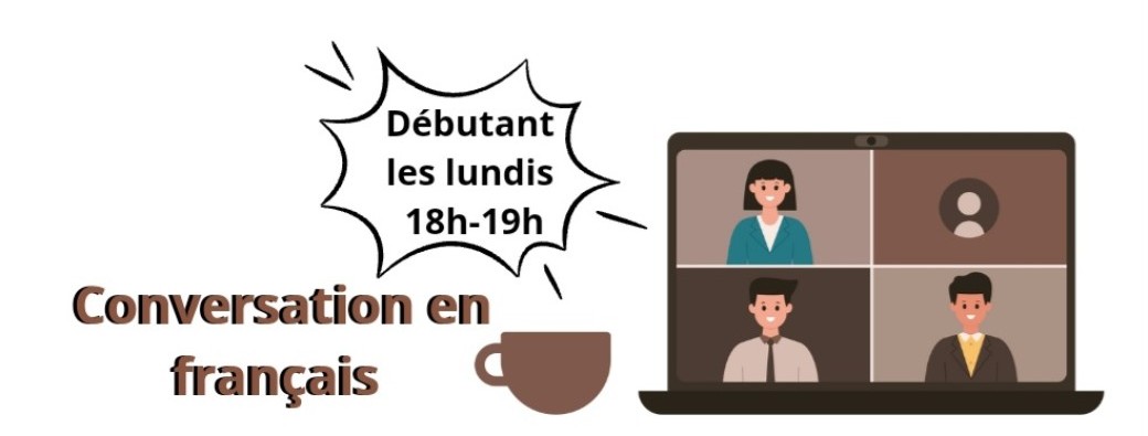 Beginner French conversation, Mondays 6 p.m. - 7 p.m.