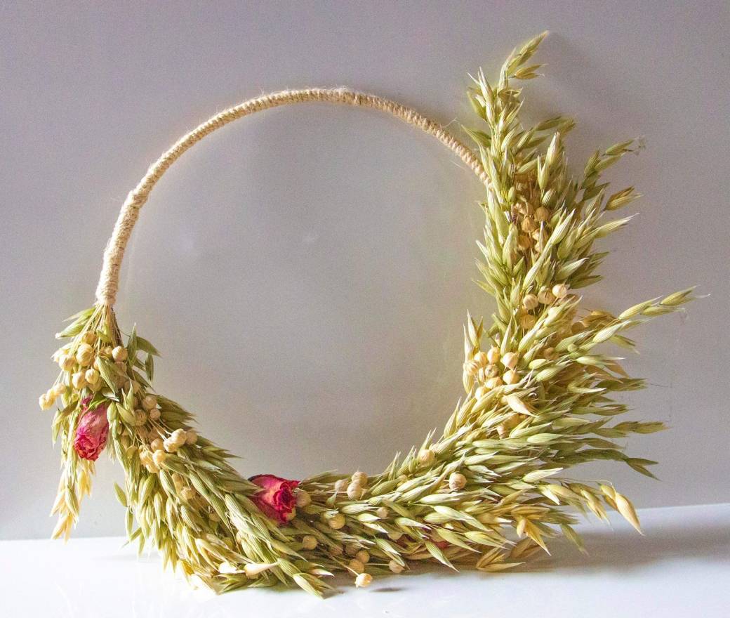 Couronne de fleurs séchées 