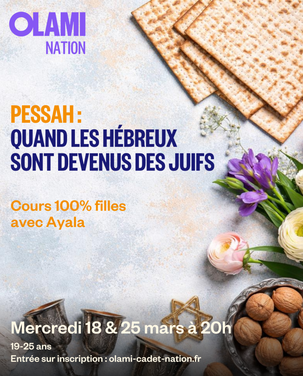 Cours avec Ayala "Pessah : quand les Hébreux sont devenus des jeuifs"