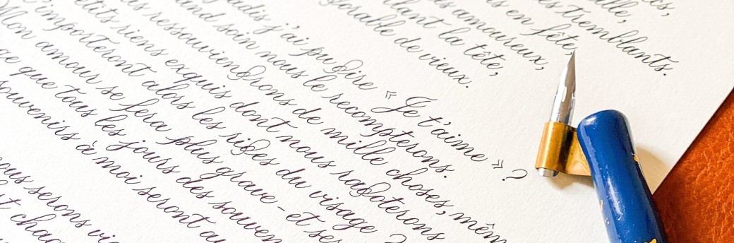 Cours Calligraphie Copperplate à Paris - Niveau intermédiaire