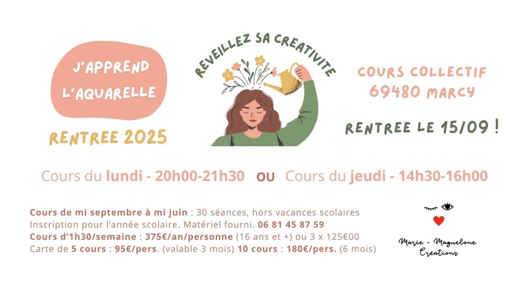 Cours d'aquarelle 69480 Marcy