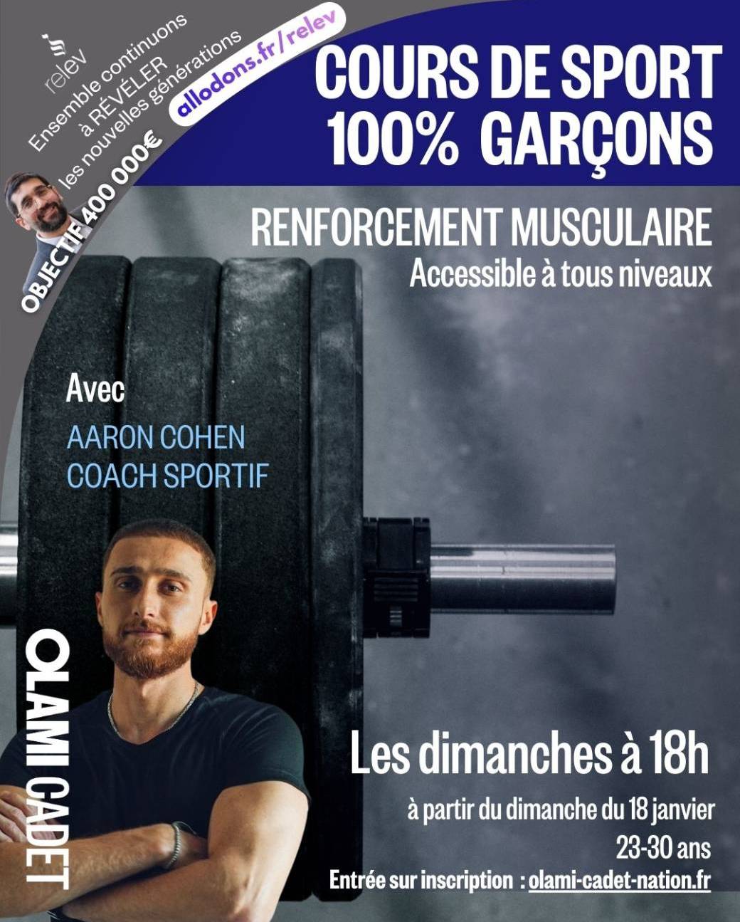 Cours de sport 100% garçons avec Aaron  Cohen