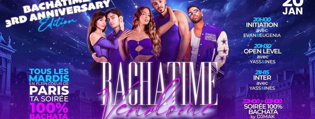COURS BACHATA ET SOIRÉE BACHATIME VENDOME