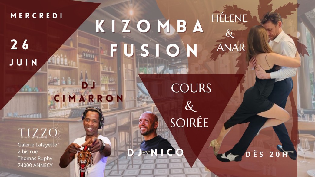 Cours kizomba fusion + soirée bachata'kiz