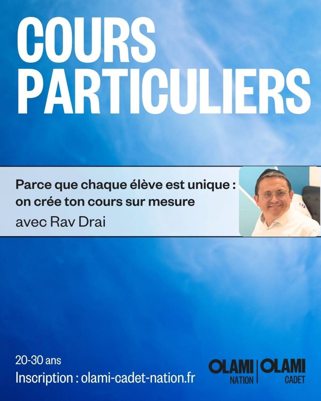 Cours particuliers avec Rav Drai