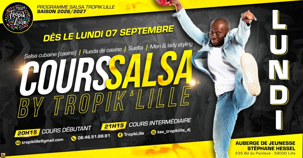Cours Salsa Cubaine Tropik'Lille 2026 2027