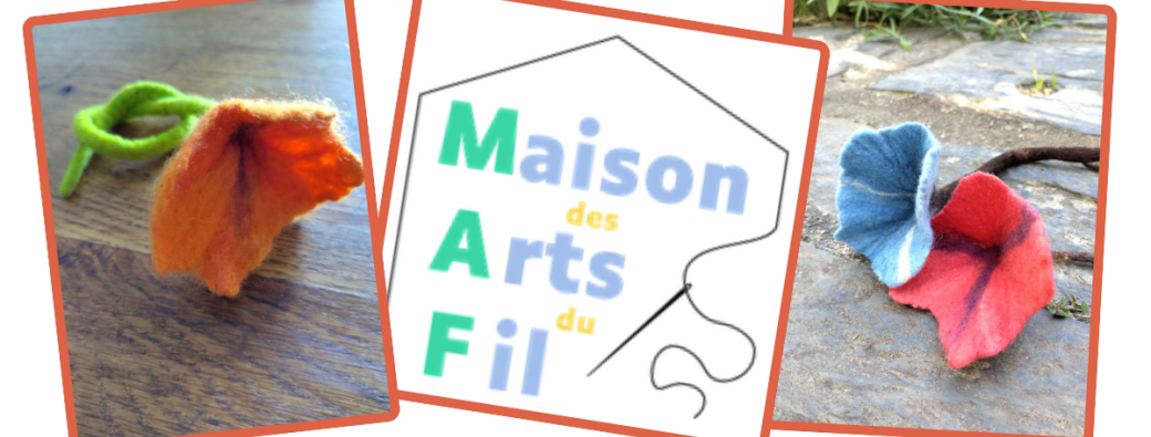 Création d'une fleur en laine feutrée