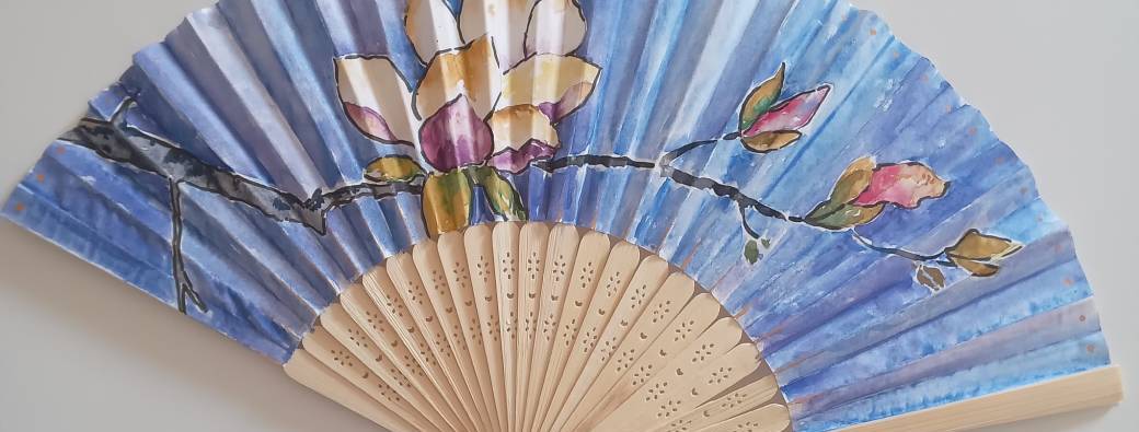 AQUARELLE SUR EVENTAIL - Atelier aquarelle original et raffiné