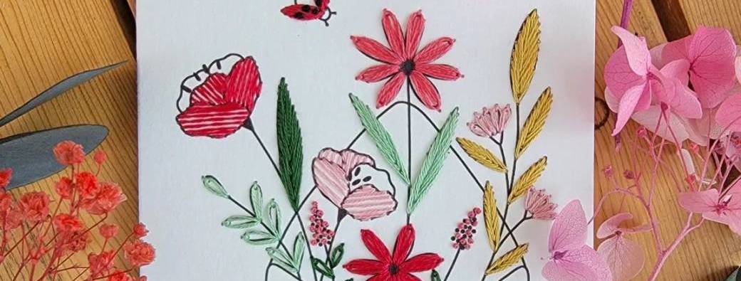 Découverte de la broderie sur du papier