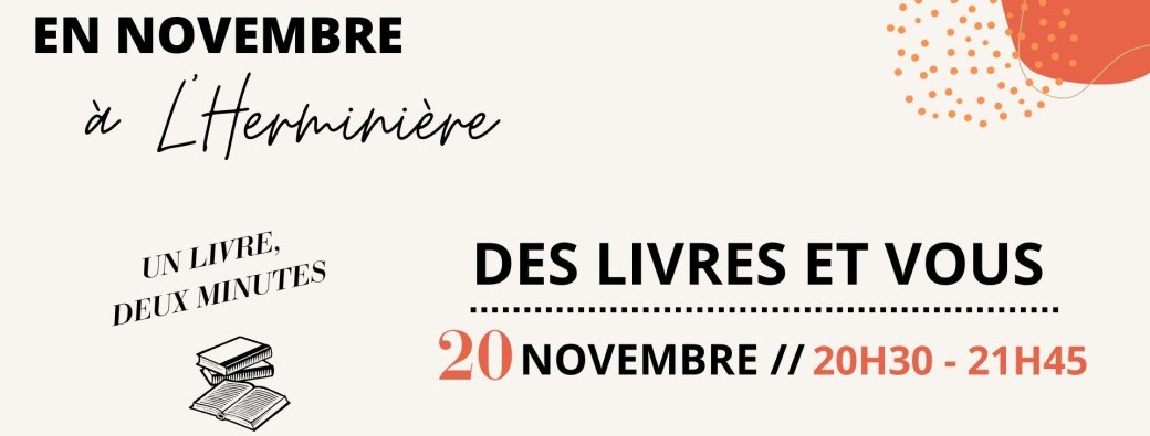 Des livres et vous ! Un livre, deux minutes :)