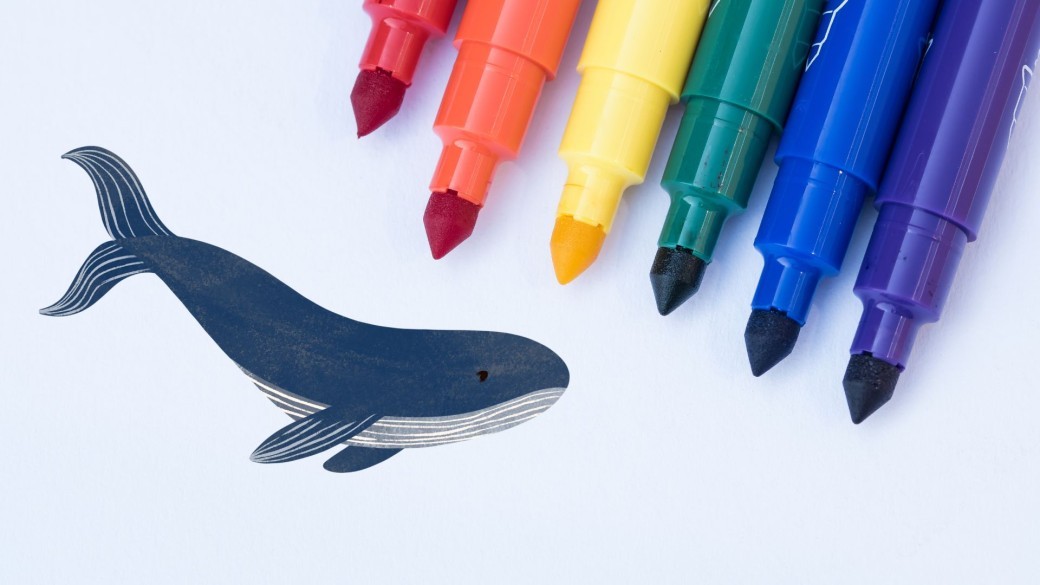 Dessiner sur les vitres - Une baleine dans le Léman