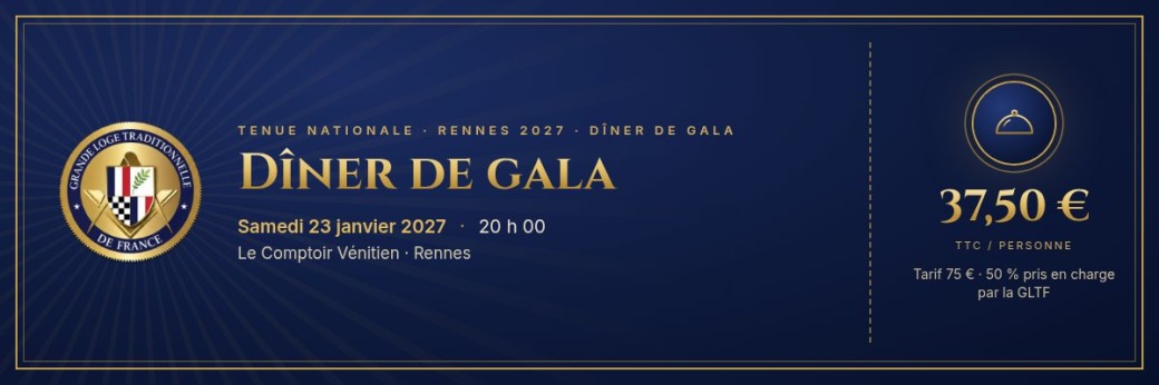 Diner de gala - 23 janvier 2027 - 20h00