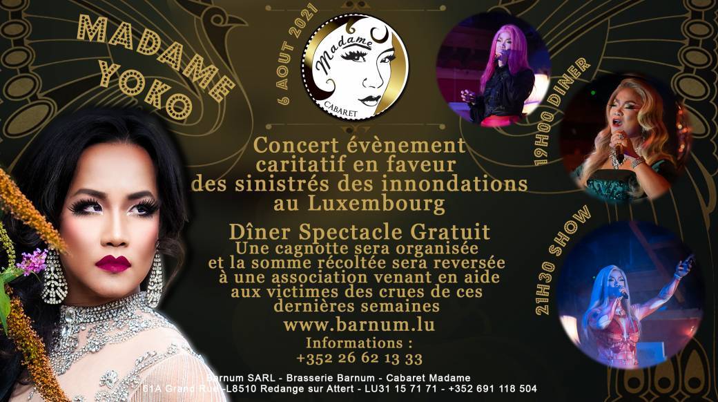 Dîner-Spectacle caritatif en faveur des sinistrés des innondations au Luxembourg
