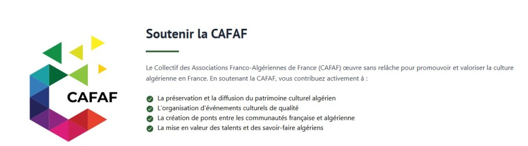 Don pour l'association CAFAF - Collectif des Franco Algériens de France