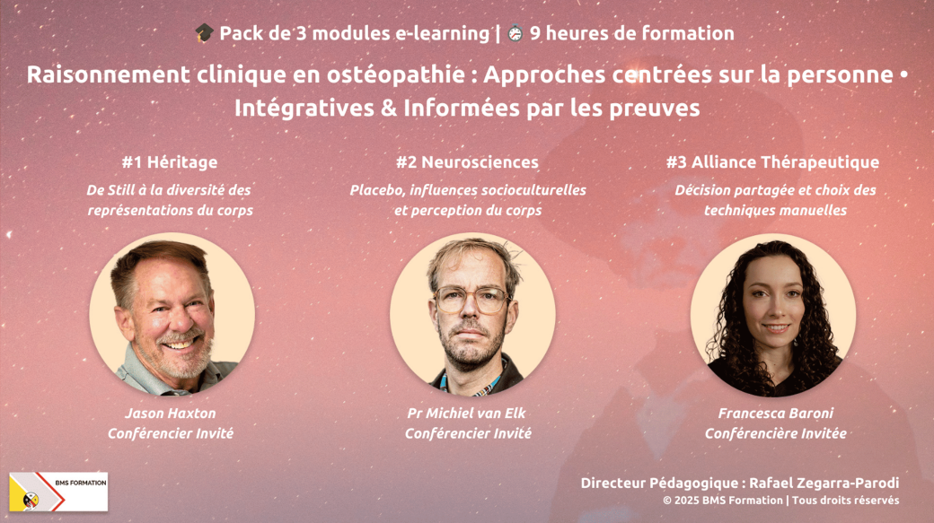e-learning 9 heures Passé-Présent-Futur de l'ostéopathie: apport des neurosciences 