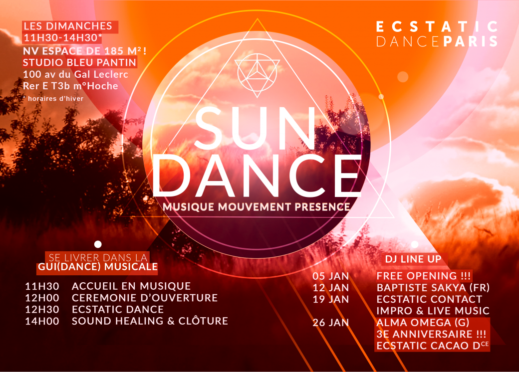 Ecstatic Dance Paris 3 ANS déjà de légèreté de l'être, d'amour du mouvement et de rencontre