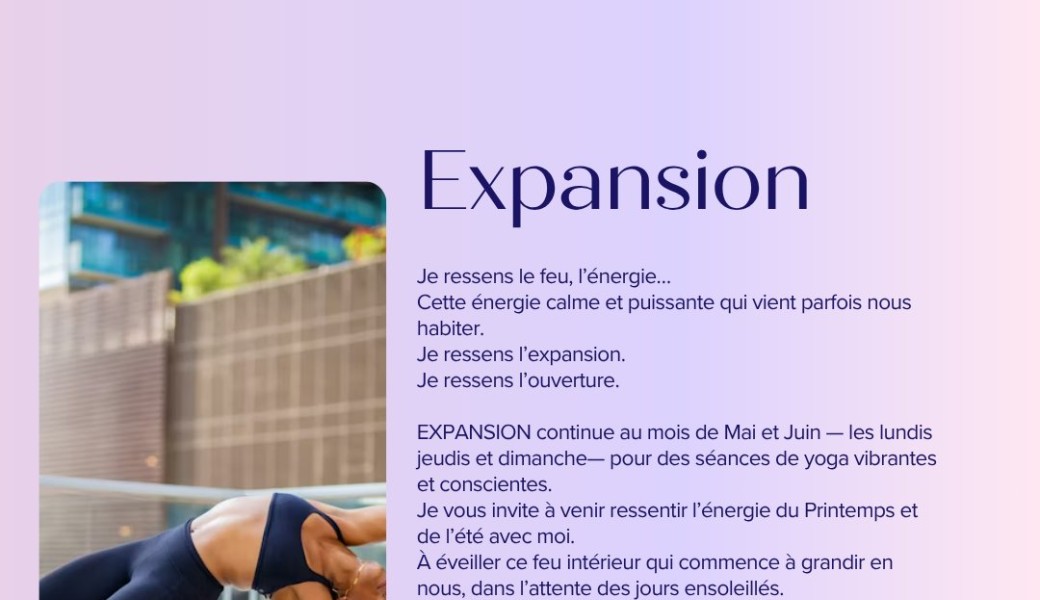 EXPANSION Mai Yoga en ligne (Lundi, jeudi et dimanche