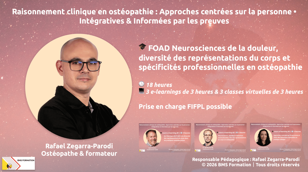 FOAD 18 heures « Neurosciences de la douleur & spécificités professionnelles en ostéopathie »