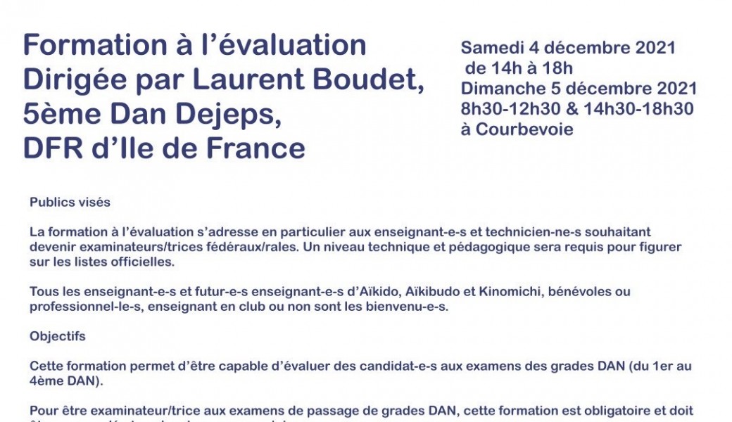 Formation à l'évaluation