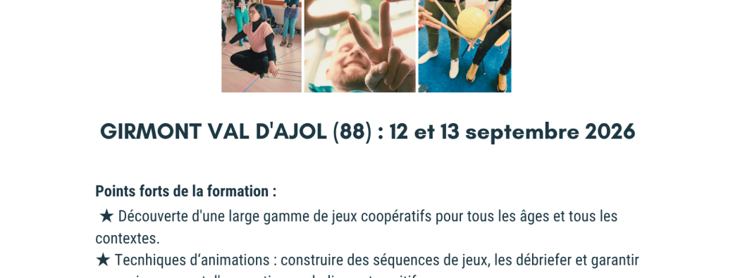 Formation Animer des Jeux Coopératifs 