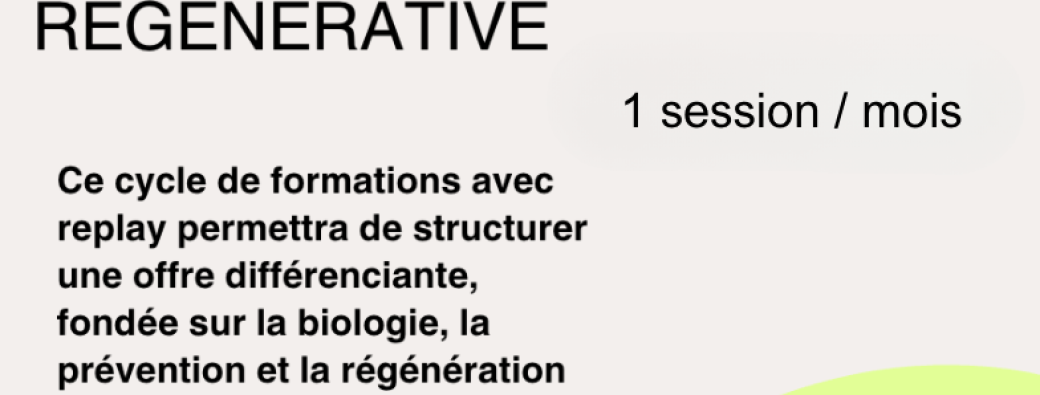 FORMATION EN MÉDECINE DE LA LONGÉVITÉ ET LA RÉGÉNÉRATION DANS SA PRATIQUE AU CABINET