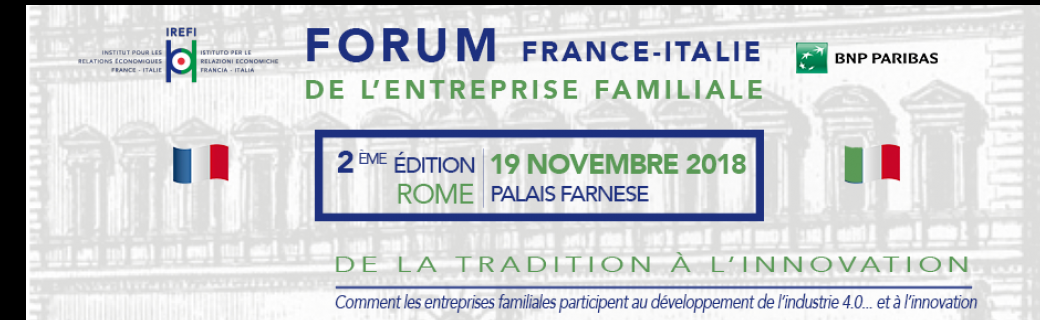 Invitation Forum IREFI France-Italie de l'Entreprise Familiale