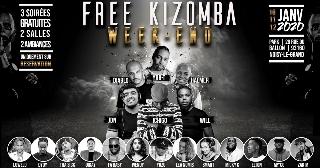 Free Kizomba Weekend - 10.11.12 Janvier 2020 - 400 personnes max