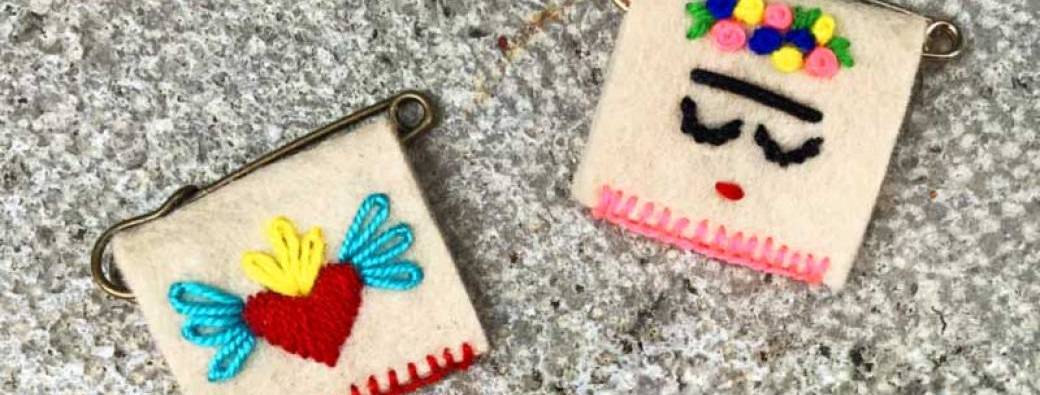 FRIDA broche / Pin en fieltro