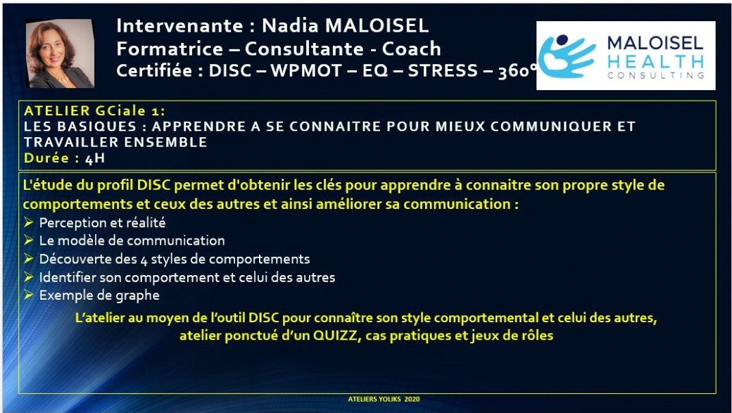 GCiale 1 - Les basiques : apprendre à se connaître pour mieux communiquer et travailler ensemble 