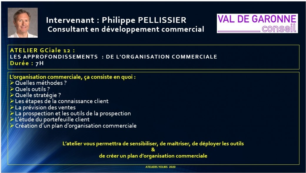 GCiale 12 - Les approfondissements : de l'organisation commerciale 