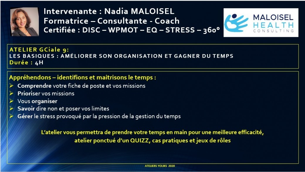 GCiale 9 -Les basiques : améliorer son organisation et gagner du temps 