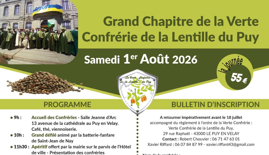 Grand Chapitre de la Verte Confrérie de la Lentille du Puy