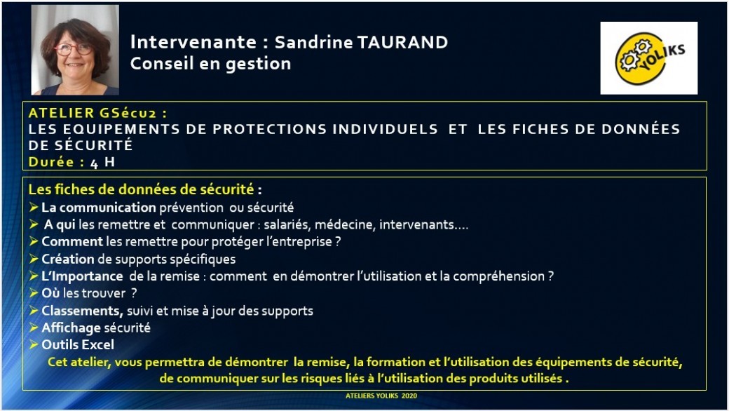 GSécu 2 - Les équipements de protections individuels et les fiches de données de sécurité 