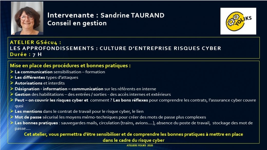 GSécu 4 - Les approfondissements: culture entreprise risque cyber 