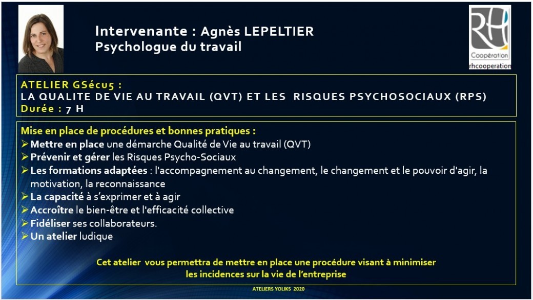 GSécu 5 - La qualité de vie au travail (QVT) et les risques psychosociaux (RPS) 