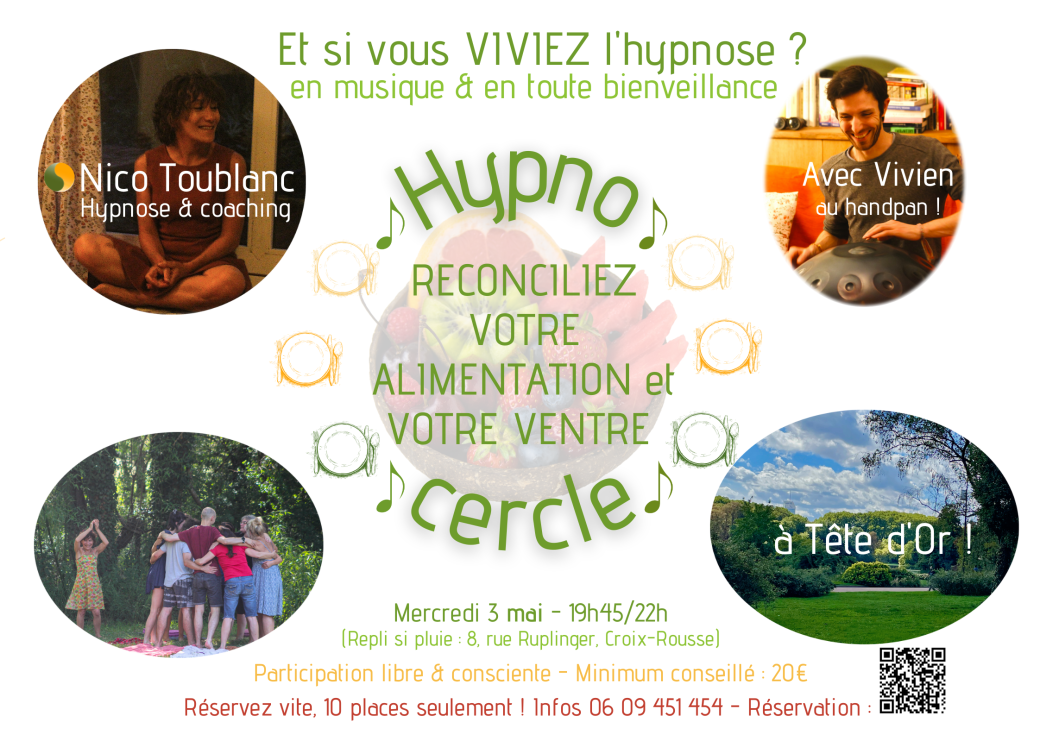 Hypno cercle RECONCILIEZ VOTRE ALIMENTATION  & VOTRE VENTRE 