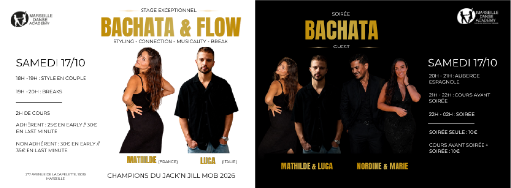 MDA Academy - Stage et soirée exceptionnels 100% Bachata